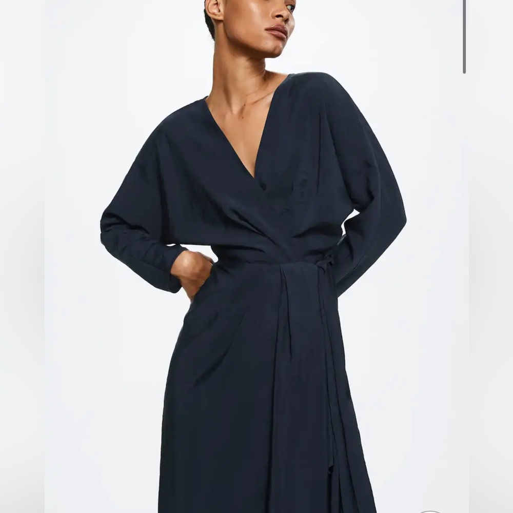 Mango wrap midi dress- worn once!